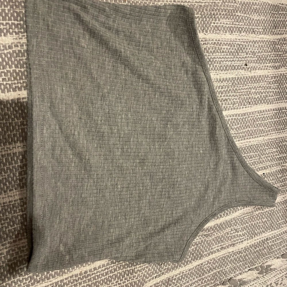 women’s grey one shoulder tank top